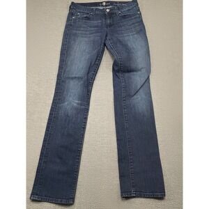 7 For All Mankind Straight Leg Jeans Dark Wash Beaded Pocket Womens 27 Inseam 30